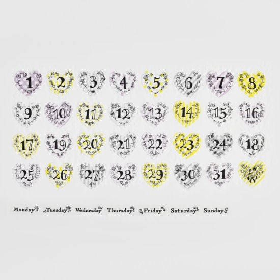 Washi Sticker Roll Series - Date Sticker & Week Wsahi Tape - Flower Day