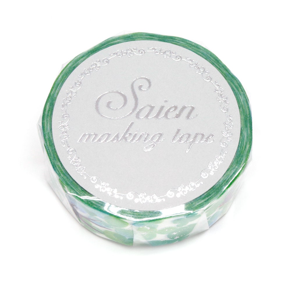 Saien Foil Series Silver Foil Washi Tape - Swallow and Clover