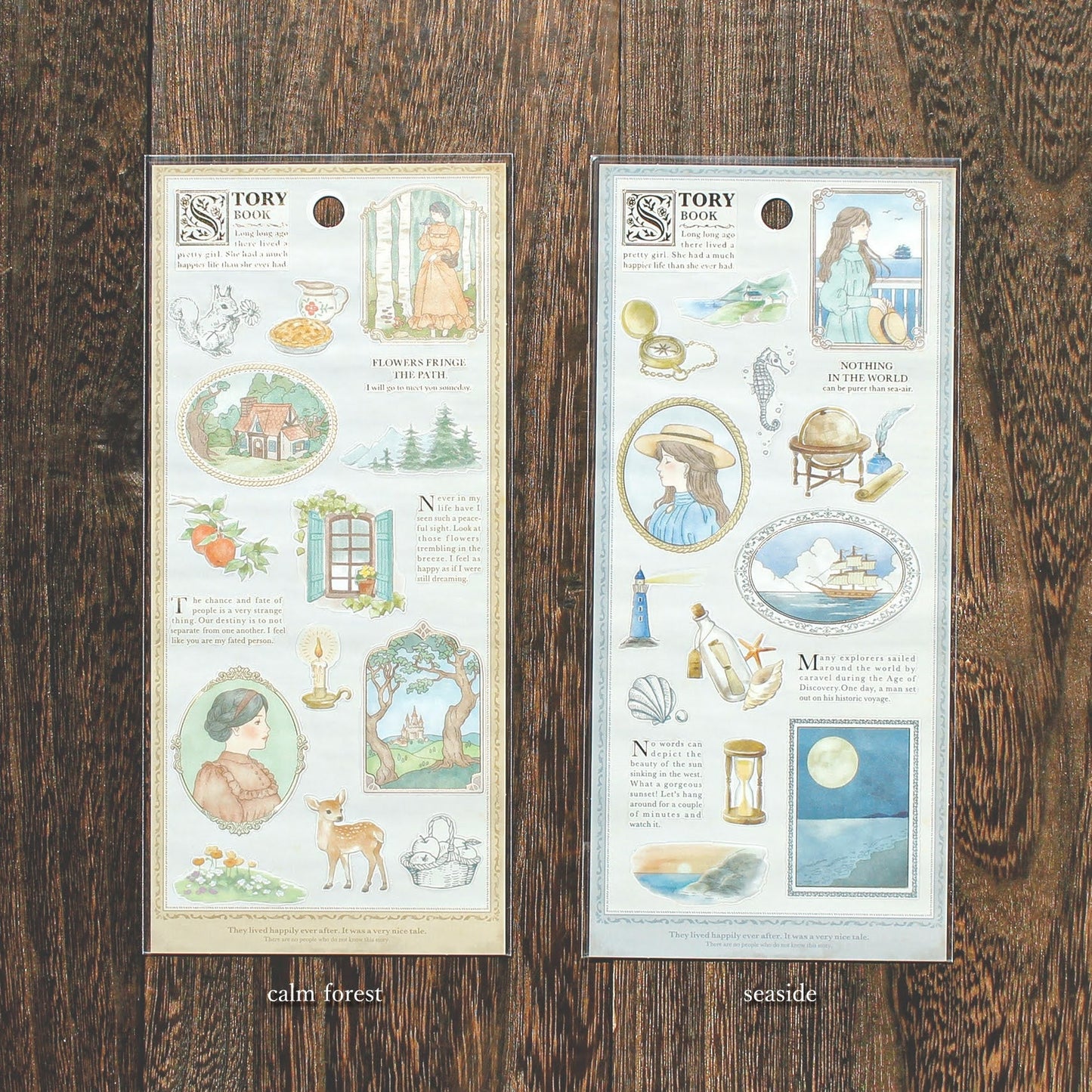 Story Book Series Gold Foil Sticker - Sea Side