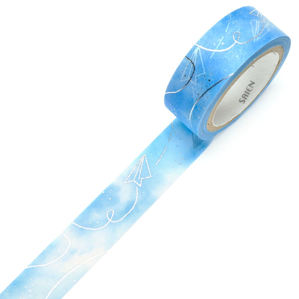 Saien Foil Series Silver Foil Washi Tape - Blue Sky