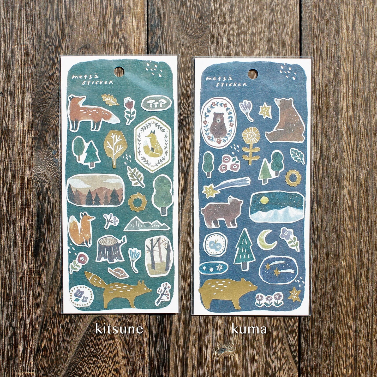 Metsä Series Gold Foil Sticker - Kitsune