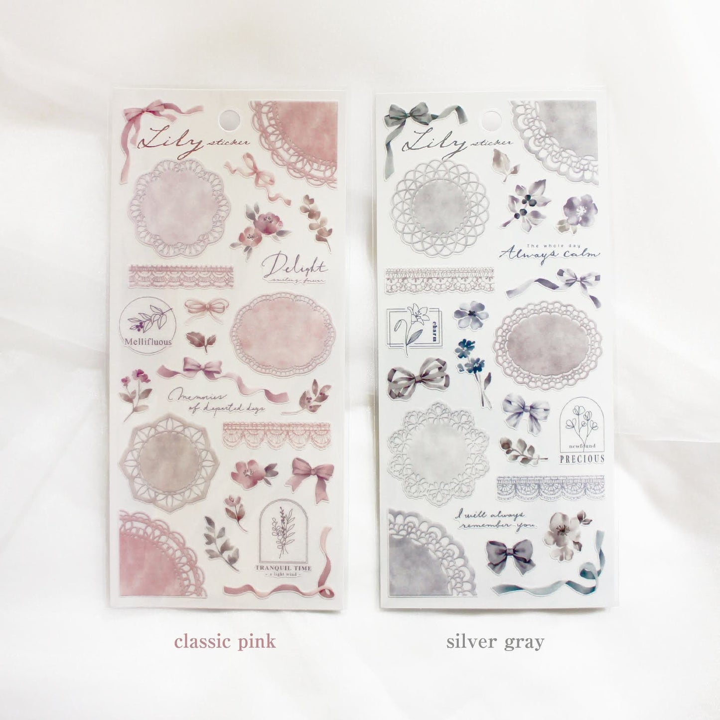 Lily Series Sticker - Silver Gray
