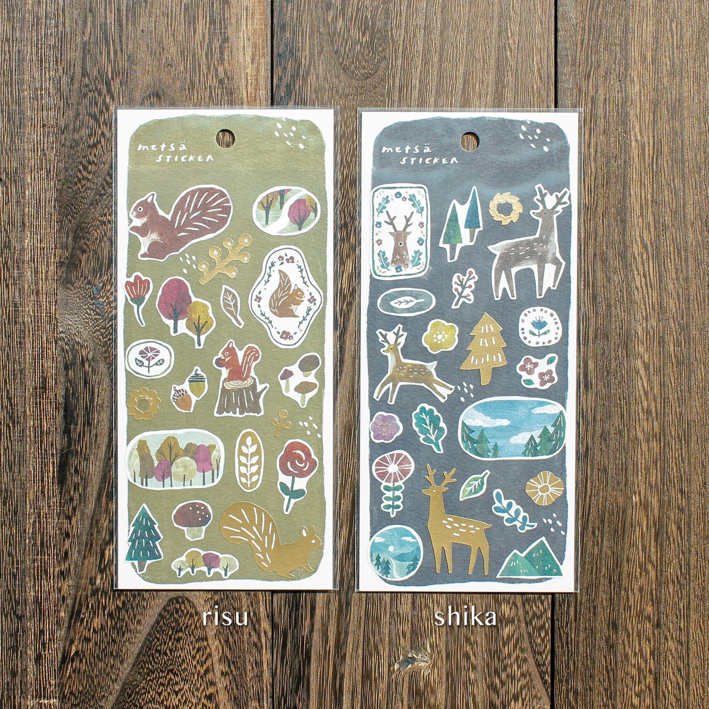 Metsä Series Gold Foil Sticker - Shika