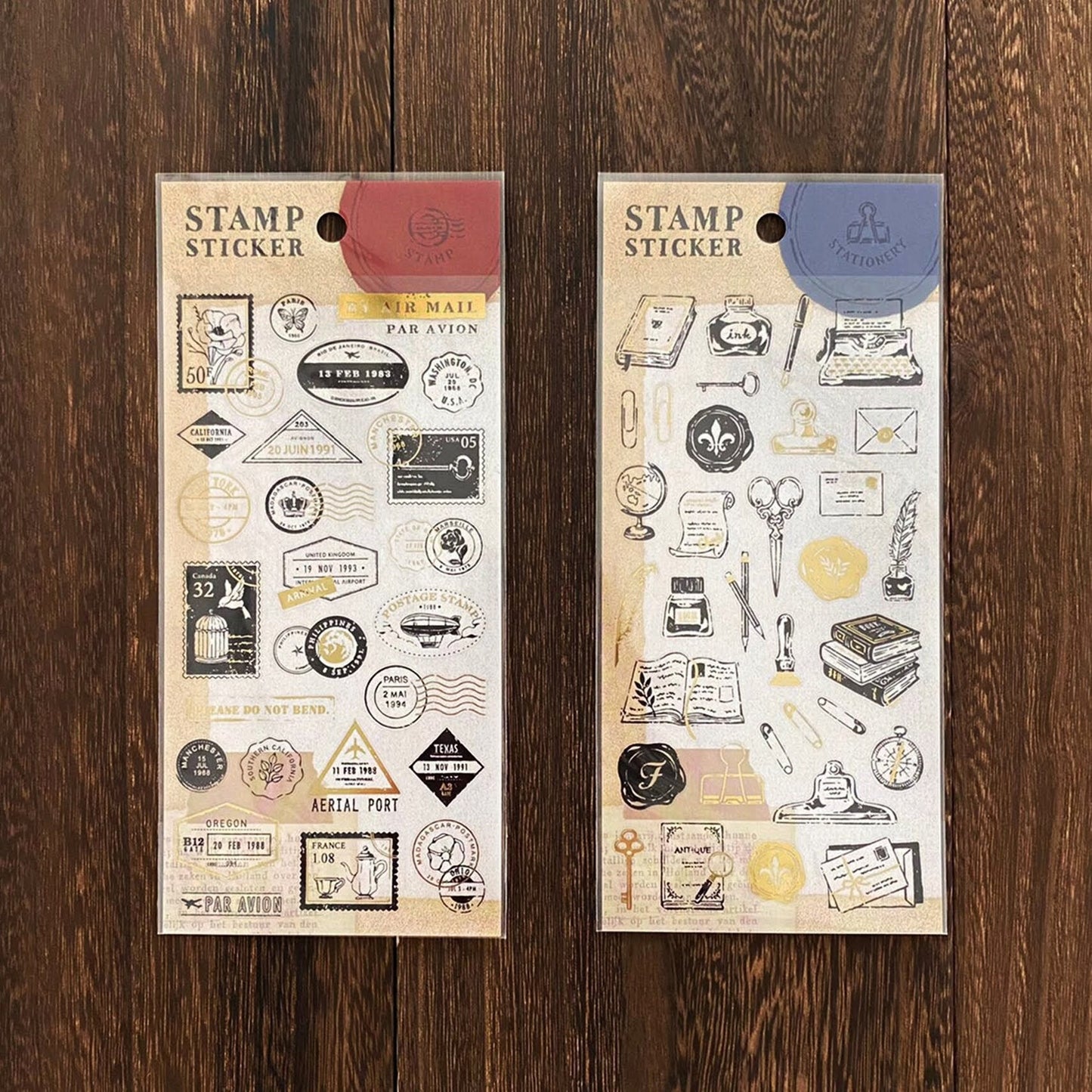 Stamp Series Gold Foil Sticker - Stamp