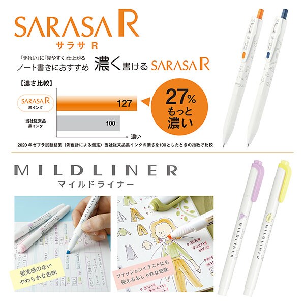 Sarasa & Mildliner White Series Pen Set - A/B/C