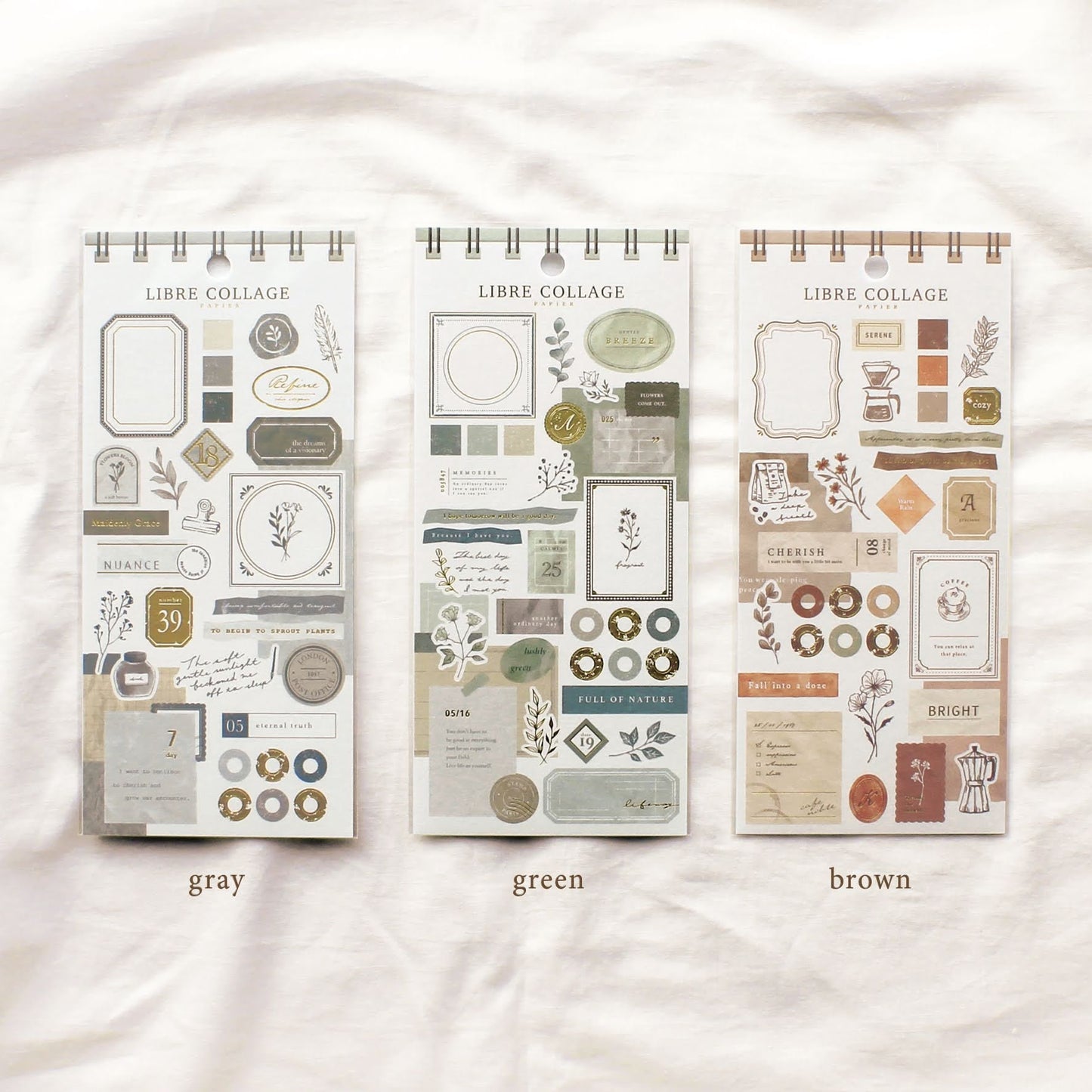 Libre Collage Papier Series Gold Foil Sticker - Gray