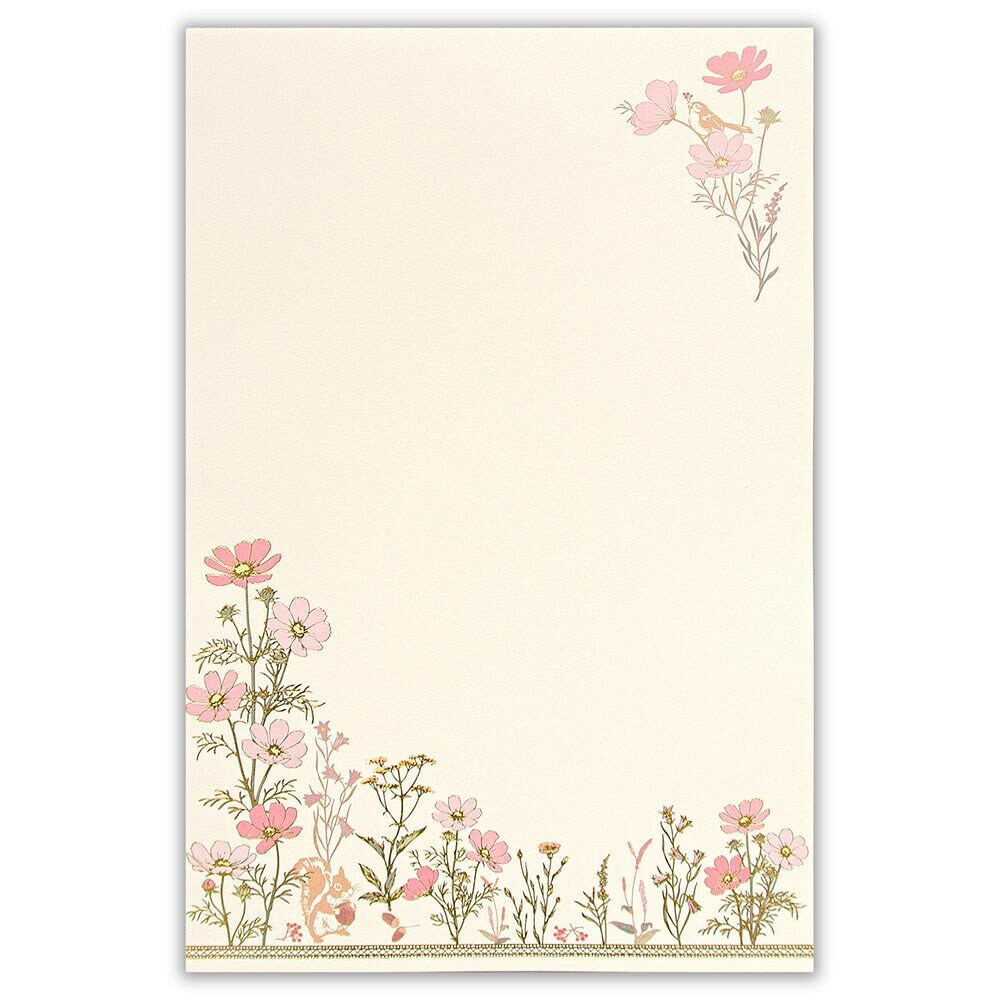 Gold Foil Letter Writing Series - Autumn Cosmos