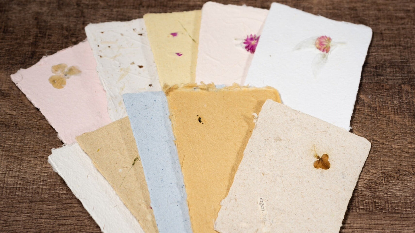 Business Card Mixed Botanical Handmade Paper