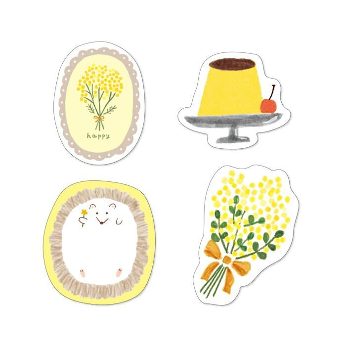 Japanese Mini Washi Letter Writing Set Relaxing Series - Flower and Pudding