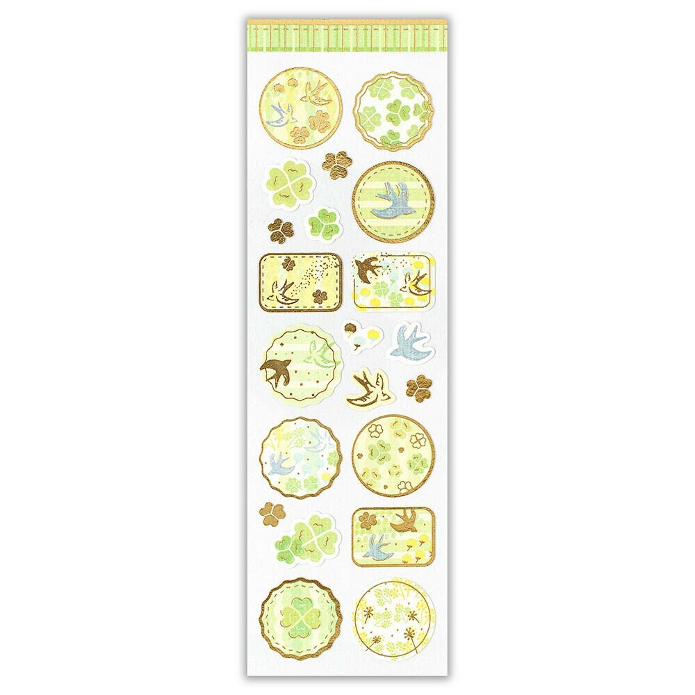 Wanowa Japanese Style Gold Foil Sticker - Clover