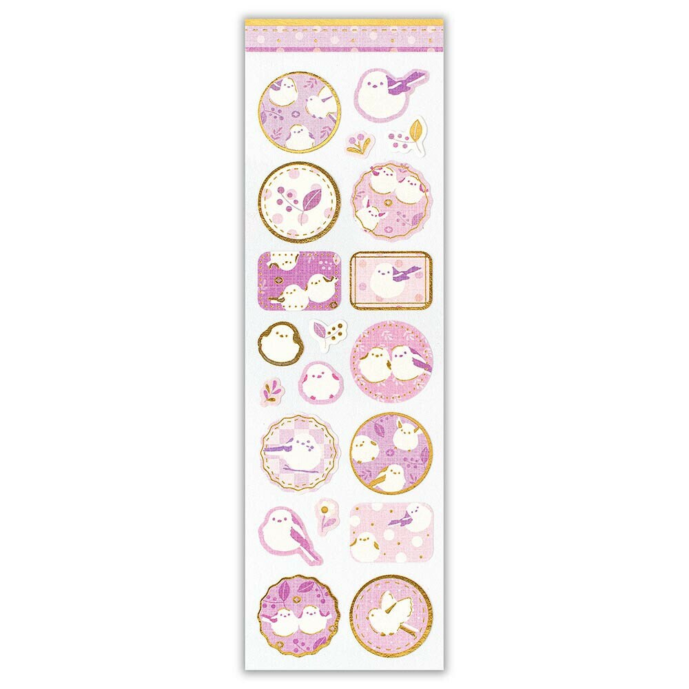 Wanowa Japanese Style Gold Foil Sticker - Long-tailed Tit