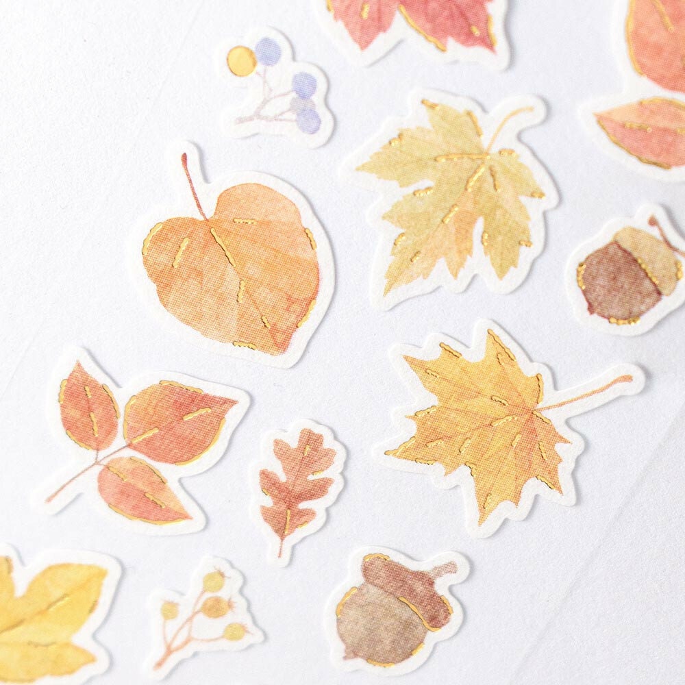 Limited Gold Foil Sticker - Autumn Leaf