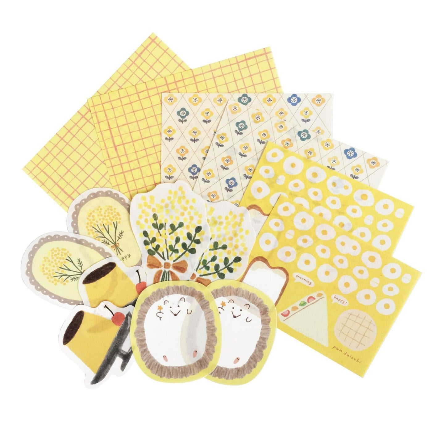 Japanese Mini Washi Letter Writing Set Relaxing Series - Flower and Pudding