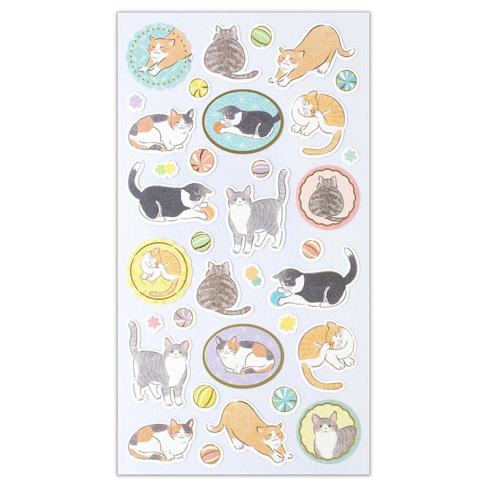 Foron Pearl Series Gold Foil Sticker - Graceful Cat