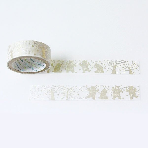 Kenji Miyazawa Series Gold Silhouette Lace Washi Tape - The Bears in Mt