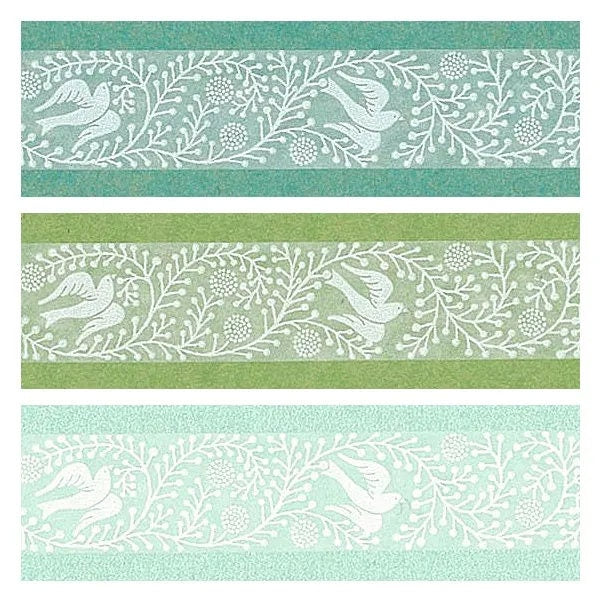 OBORO Series White Lace Washi Tape - Bird