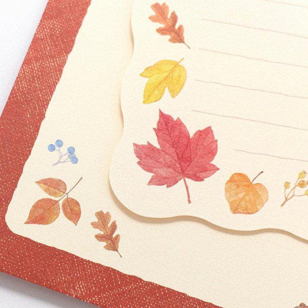 Mini Die cut Letter Writing Set Autumn Series - Leaf