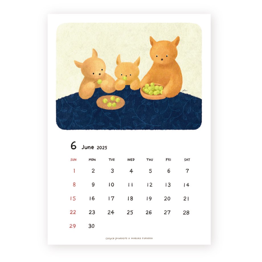 2025 Limited A4 Month Calendar designed by Mariko Fukuoka