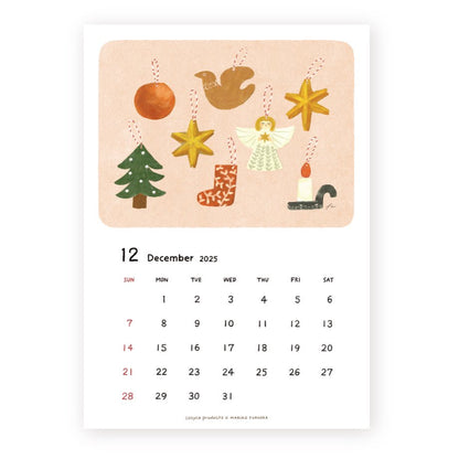 2025 Limited A4 Month Calendar designed by Mariko Fukuoka