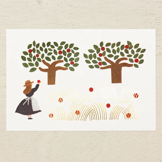 Foil Postcard Set designed by Necktie - Apple Orchard