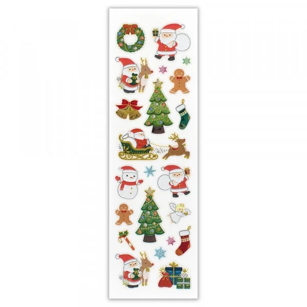 Gem Series Sliver Foil Sticker - Santa and Christmas