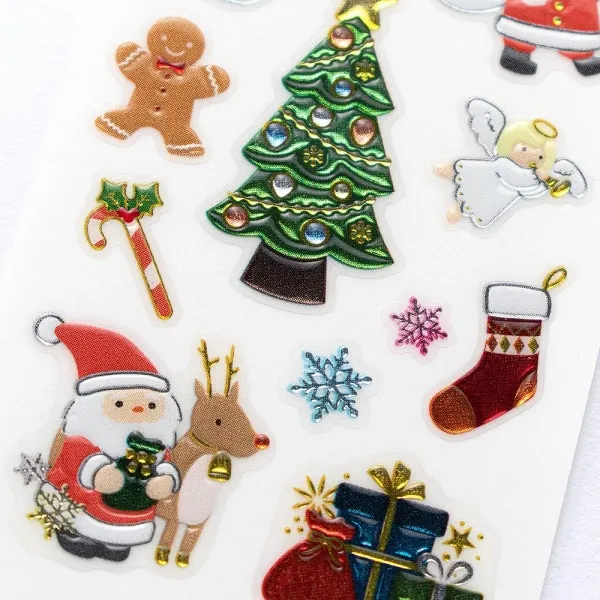 Gem Series Sliver Foil Sticker - Santa and Christmas