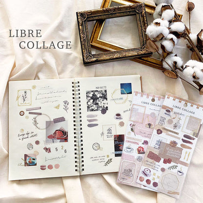 Libre Collage Gold Foil Sticker Series - Gray