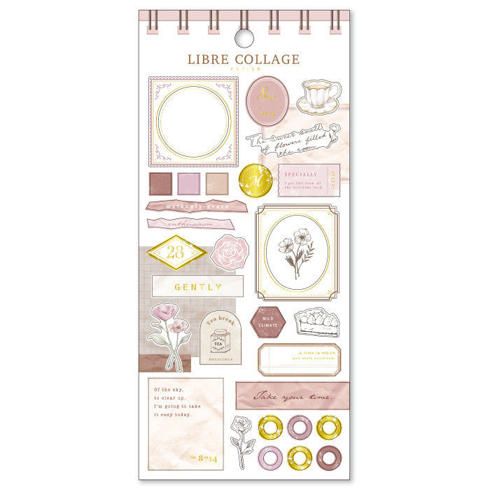 Libre Collage Papier Gold Foil Sticker Series - Pink