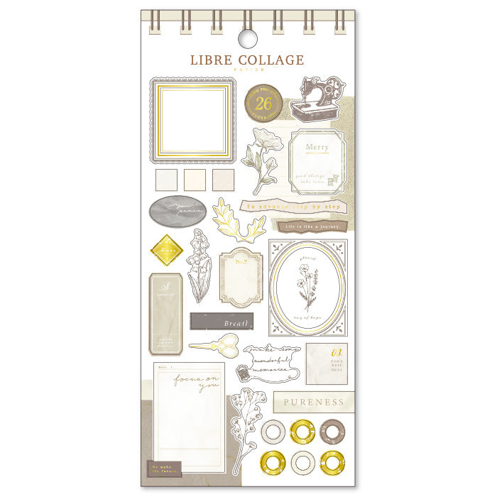 Libre Collage Papier Gold Foil Sticker Series - Ivory