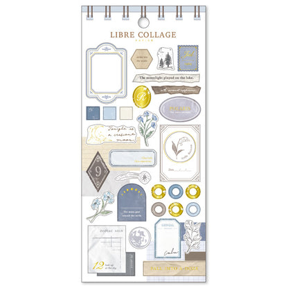 Libre Collage Papier Gold Foil Sticker Series - Blue