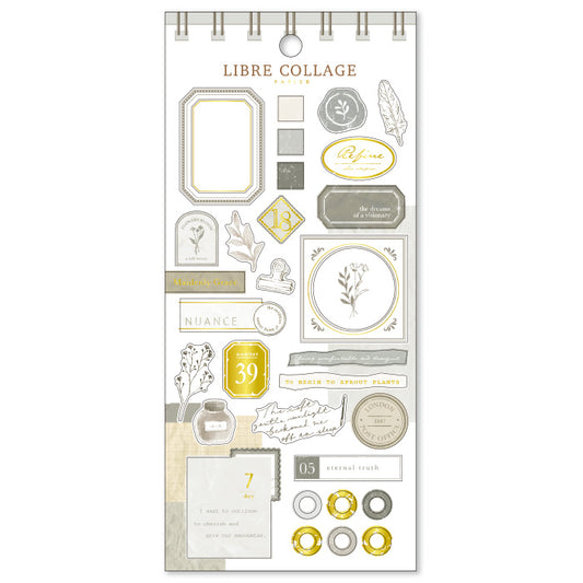 Libre Collage Papier Gold Foil Sticker Series - Gray