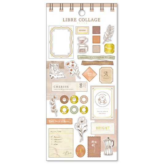 Libre Collage Papier Gold Foil Sticker Series - Brown