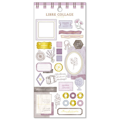 Libre Collage Papier Gold Foil Sticker Series - Purple