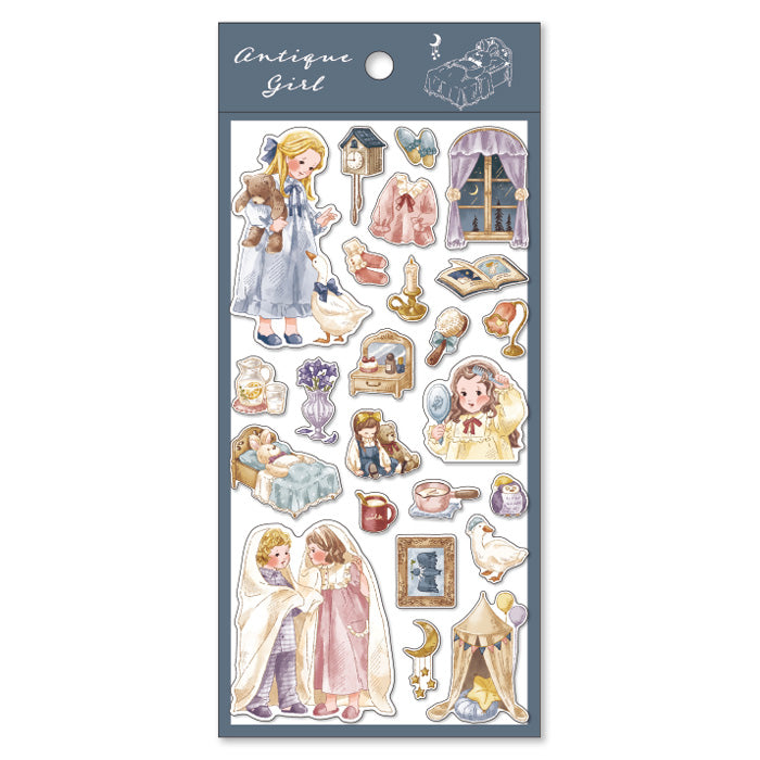 Antique Girl Sticker Series - Bed Time