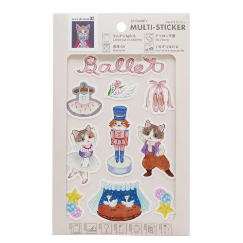 Arisa Shimoda Multi-Stickers - Ballet and Cat