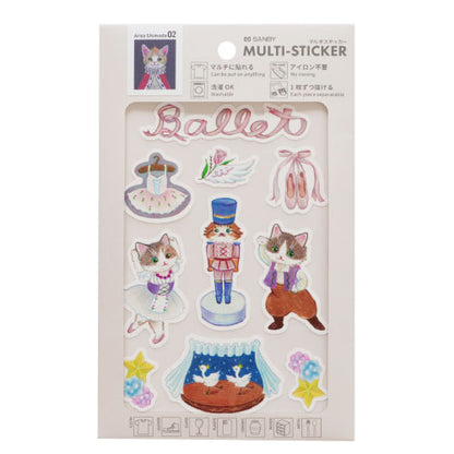 Arisa Shimoda Multi-Stickers - Ballet and Cat