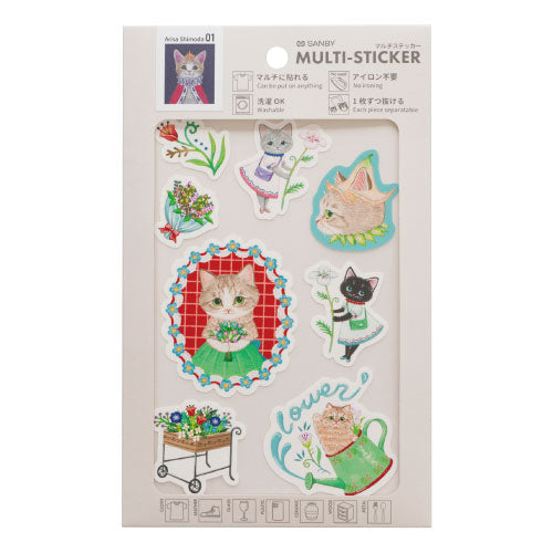 Arisa Shimoda Multi-Stickers - Flower and Cat