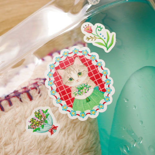 Arisa Shimoda Multi-Stickers - Flower and Cat