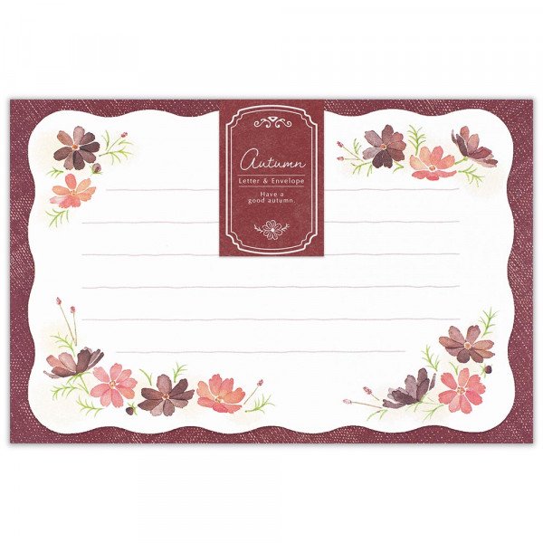 Mini Die-cut Letter Writing Set Autumn Series - Cosmos