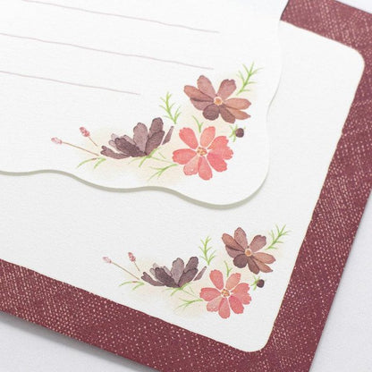 Mini Die-cut Letter Writing Set Autumn Series - Cosmos