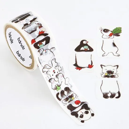 Washi Sticker Roll Series - Black and white sandwich