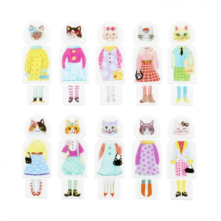 Washi Sticker Roll Series - Dress-up Cats Party