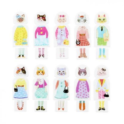 Washi Sticker Roll Series - Dress-up Cats Party