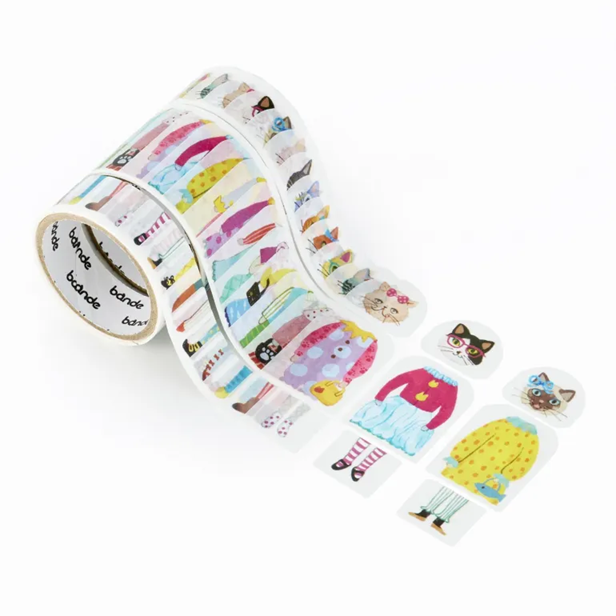 Washi Sticker Roll Series - Dress-up Cats Party