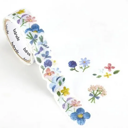 Washi Sticker Roll Series - Embroidered Wildflowers of the Forest