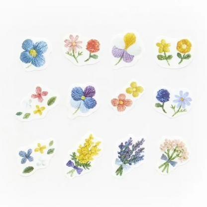 Washi Sticker Roll Series - Embroidered Wildflowers of the Forest