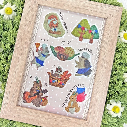 Washi Sticker Roll Series - Embroidery Forest Bread Marche