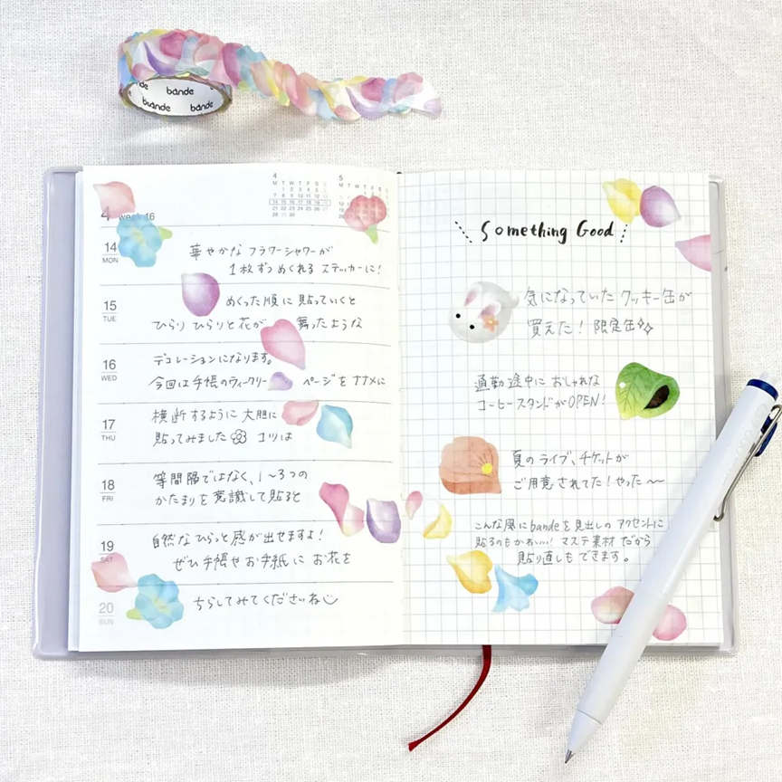 Washi Sticker Roll Series - Flower Shower Pink