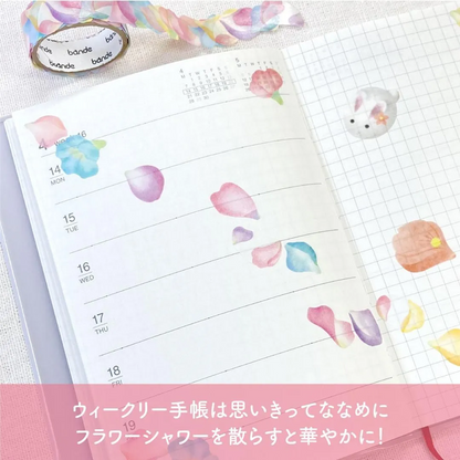 Washi Sticker Roll Series - Flower Shower Pink