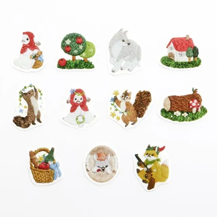 Washi Sticker Roll Series - Red Riding Hood in Embroidered Forest
